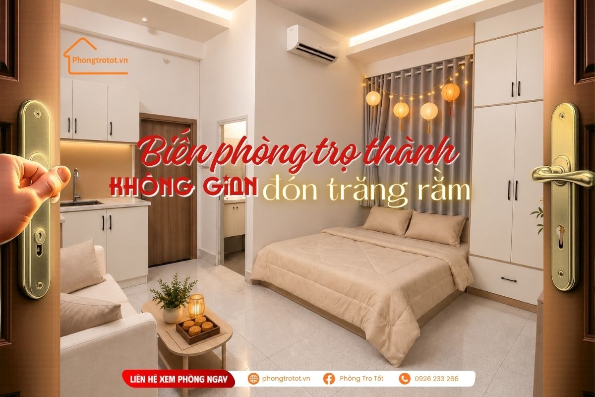 Biến phòng trọ thành không gian đón trăng rằm