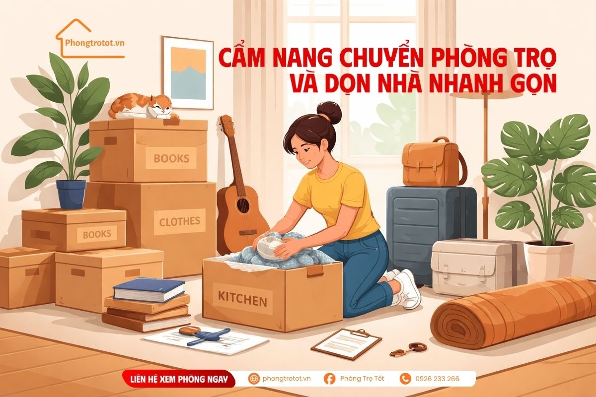 Cẩm nang chuyển phòng trọ và dọn nhà nhanh gọn