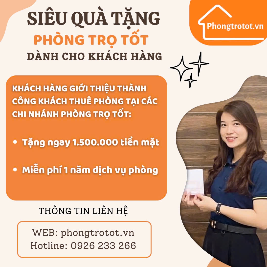 KHUYẾN MÃI NGẬP TRÀN TỪ PHÒNG TRỌ TỐT